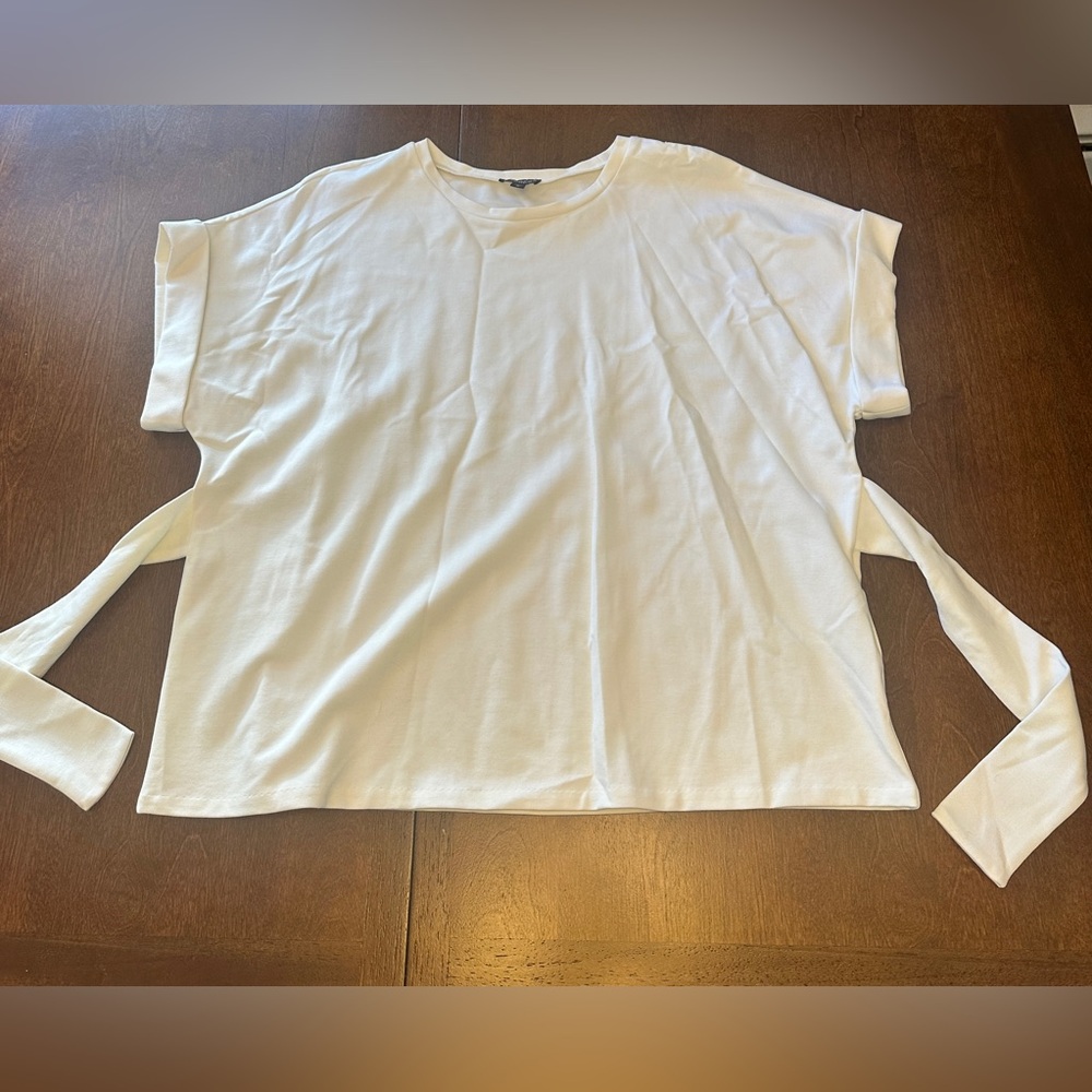 Express White Women's Blouse with Tie Details